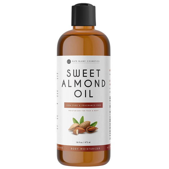 Sweet Almond Oil 16oz by Kate Blanc. 100% Pure, Cold Pressed, Hexane Free. Ideal for Face, Skin, Hair. Great as Massage Oil, Sweet Almond Oil 16oz by Kate Blanc. 100% Pure, Cold Pressed, Hexane Free. Ideal for Face, Skin, Hair. Great as Massage Oil,