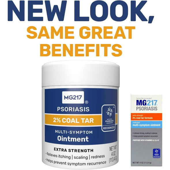 MG217 Multi Symptom Relief 2% Coal Tar Medicated Psoriasis Ointment oz Jar 4 Oz