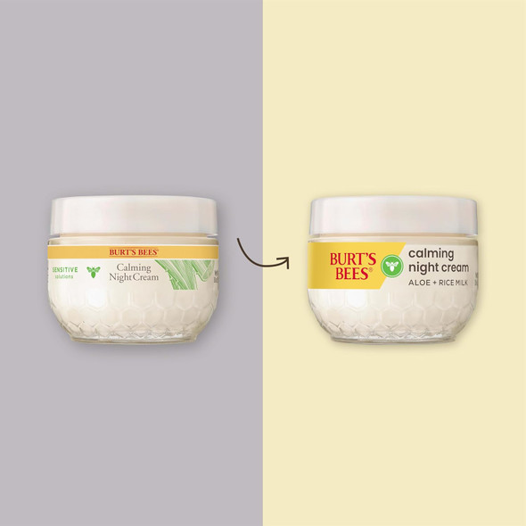 Burt's Bees Calming Night Cream Face Moisturizer For Sensitive Skin 1.8 oz