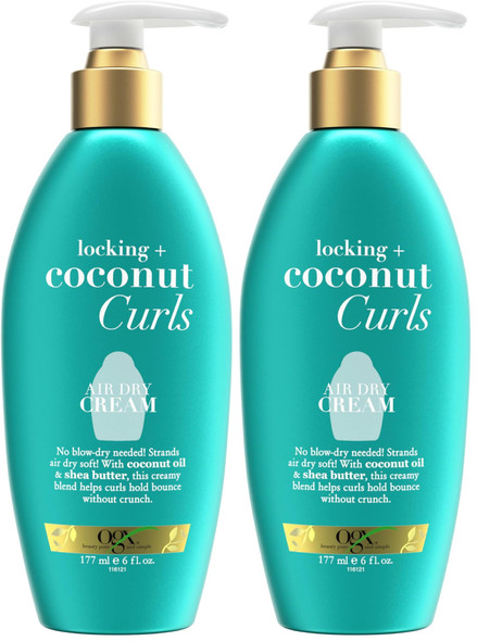 Ogx Locking + Coconut Curls Air Dry Cream No Parabens 6 Oz
