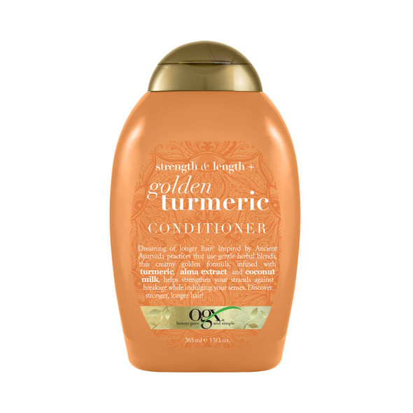 Ogx Strength Length + Golden Turmeric Conditioner With Milk To Soothe Scalp Nourish Hair Ayurveda Sulfate Surfactants For Stronger Longer Hair Coconut 13 Fl Oz
