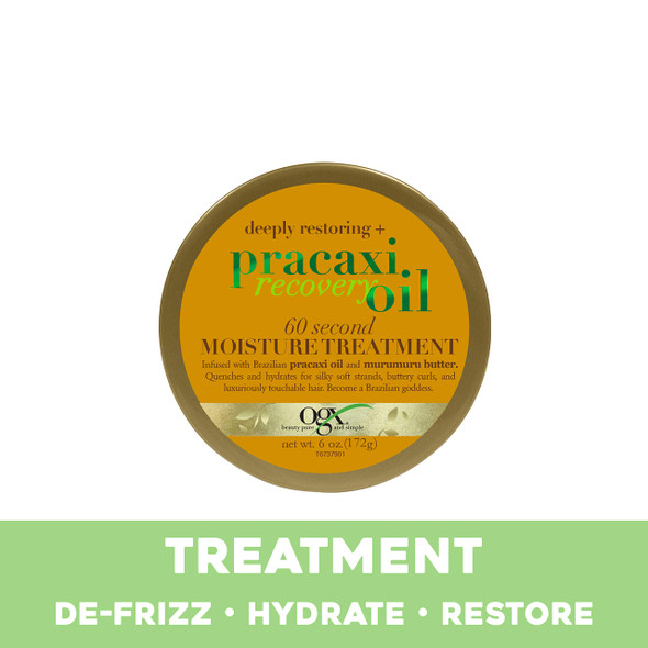 Ogx Deeply Restoring + Pracaxi Recovery Oil Antifrizz Deep Conditioning Inshower Moisture Treatment With Murumuru Butter Sulfate Surfactants Hair Mask To Nourish Restore 6 Ounce