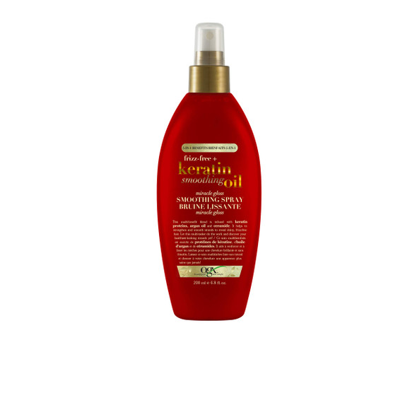 Ogx Frizz- + Keratin Smoothing Oil Miracle Gloss Spray 5 In 1 De-Frizz & Shiny Hair Argan Oil