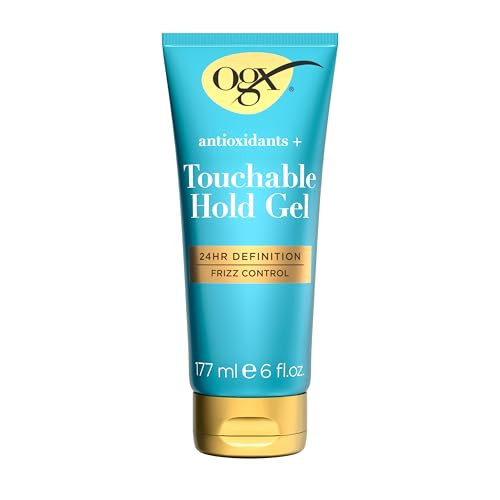 Ogx Antioxidants + Touchable Hold Gel Medium Hold Hair Styling Gel For 24 Hour Definition & Frizz Control Anti-Humidity Hair Gel With A Soft Non-Sticky Texture Paraben- 6 Fl. Oz