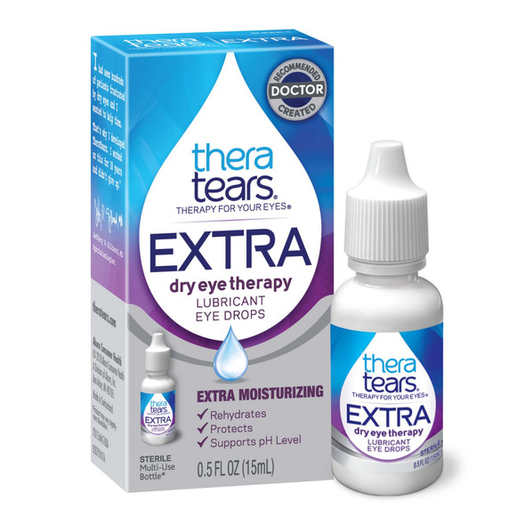 TheraTears Extra Dry Eye Therapy Lubricating Eye Drops for Dry Eyes 0.5 fl oz Bottle