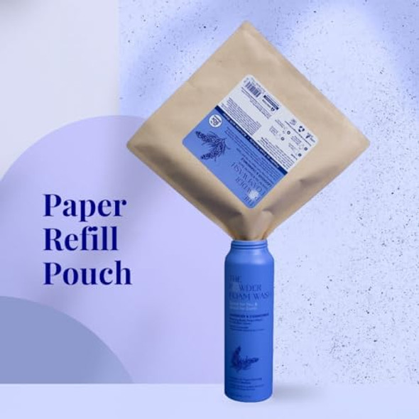 Powder Shampoo Aluminum Bottle Relaxing Night Body Foam Wash (Butterfly Pea Flower Lavender & Chamomile) - 2.47 Oz