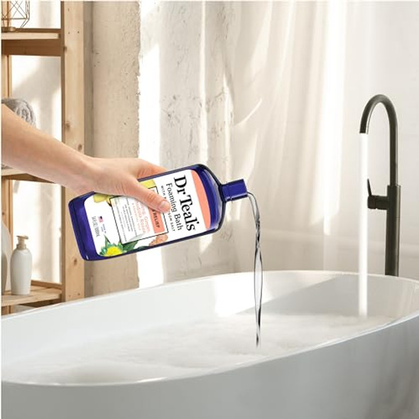 Dr Teal'S Foaming Bath With Pure Epsom SaltStress Relief With Ginseng & Ginger34 Fl Oz (Pack Of 4)