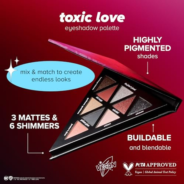 Lottie London X Harley Quinn Mad Love Eyeshadow Palette In Toxic Love 9 Shade Eyeshadow Palette In Pastel Blues And Purple Hues And Vibrant Pink Shades