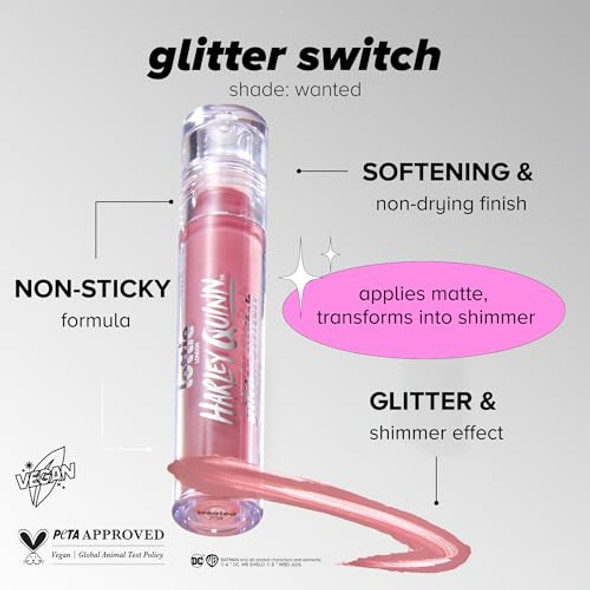 Lottie London Transforming Liquid Lipstick In Wanted Transforming Liquid Lipstick With A Metallic Glitter Finish In A Nude Pink Shade