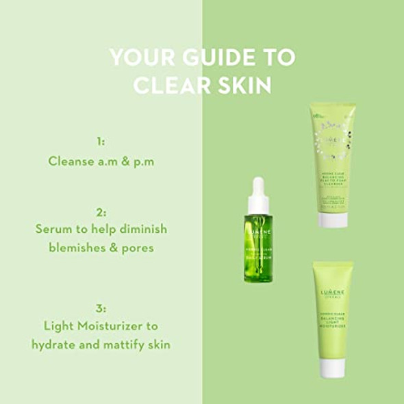 Lumene Nordic Clear [Tyyni] Balancing Clay-To-Foam Cleanser - Daily Face Wash & Makeup Remover For Oily Combination & Blemish-Prone Skin - Vegan Makeup Remover Cleanser (4.2 Oz)
