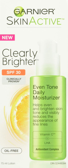 Garnier SkinActive Clearly Brighter SPF 30 Face Moisturizer with Vitamin C, 2.5 Fl Oz (Pack of 1)