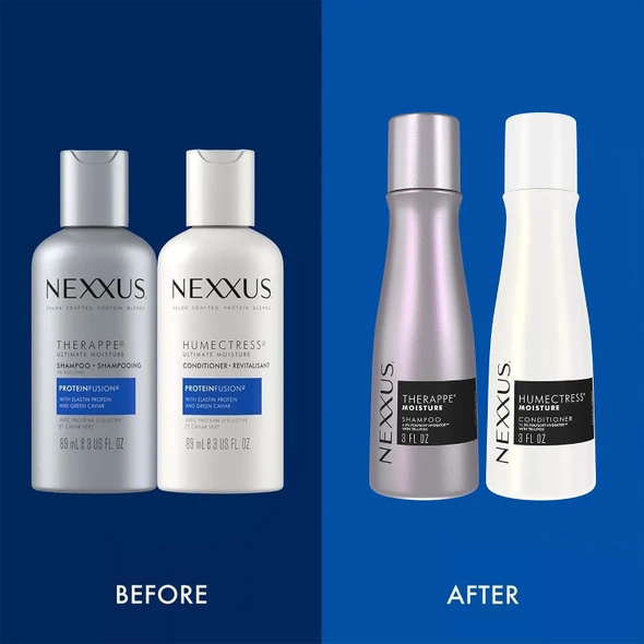Nexxus Therappe Shampoo And Humectress Conditioner Travel-Size – Ultimate Moisture For Dry Hair With Elastin Protein And Green Caviar 3 Oz Ea