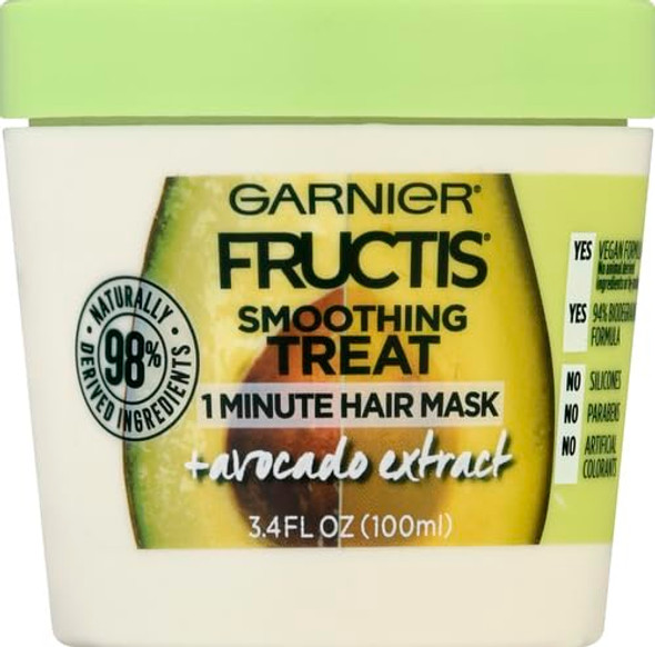 Garnier Fructis Smoothing Treat 1 Minute Hair Mask + Avocado Extract 3.4 Oz