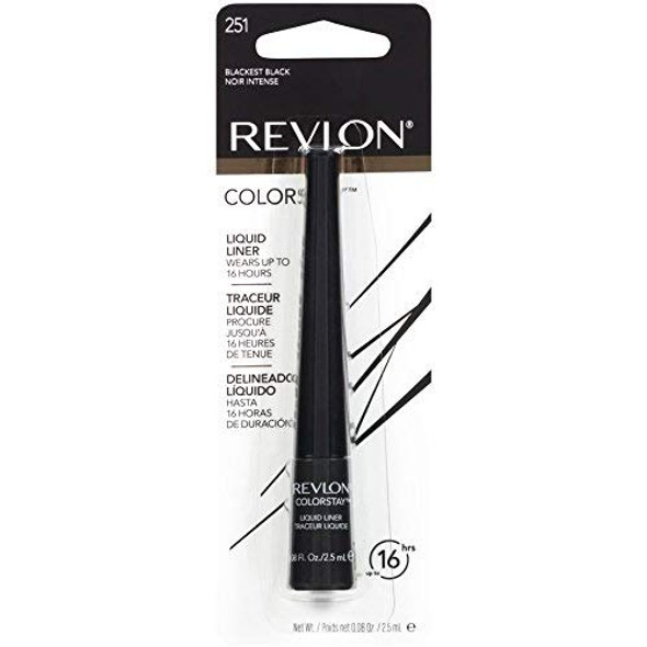 Revlon Colorstay Liquid Liner Blackest Black 251 0.08 Ounce (2.5 Ml) (Pack Of 2)
