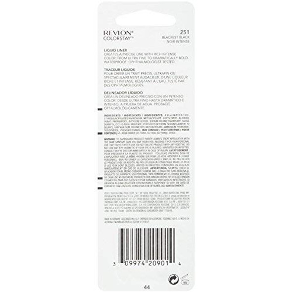 Revlon Colorstay Liquid Liner Blackest Black 251 0.08 Ounce (2.5 Ml) (Pack Of 2)