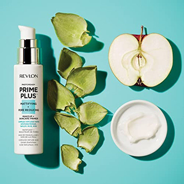 Revlon Face Primer Photoready Prime Plus Face Makeup For All Skin Types Blurs & Fills In Fine Lines Infused With Salicylic Acid And Aha Mattifying & Pore Reducing 1 Oz