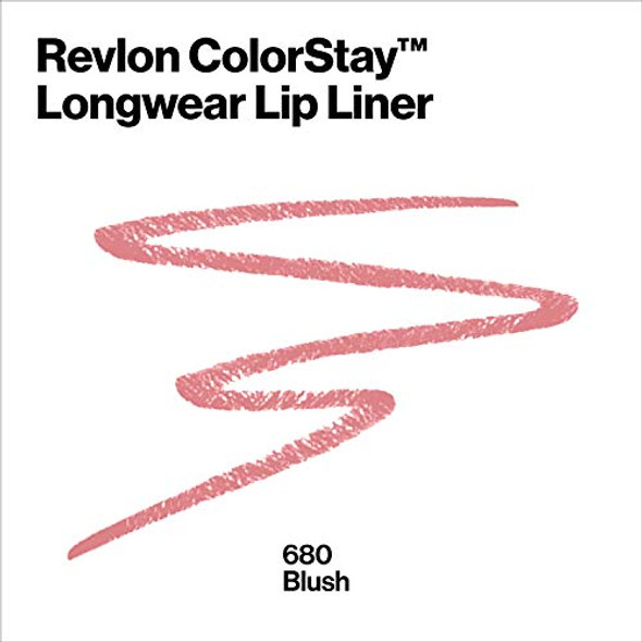 Revlon Colorstay Lip Liner Makeup With Built-In Sharpener Longwear Rich Colors Smooth Application 680 Blush 0.01 Oz