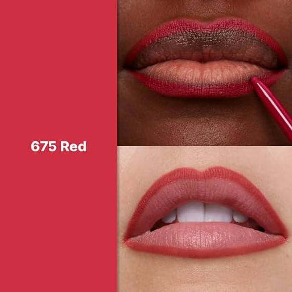Revlon Colorstay Lip Liner Makeup With Built-In Sharpener Longwear Rich Colors Smooth Application 675 Red 0.01 Oz