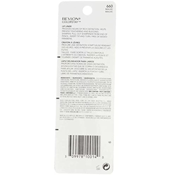 Revlon Colorstay Lip Liner With Softflex Mauve [660] 1 Ea (Pack Of 3)