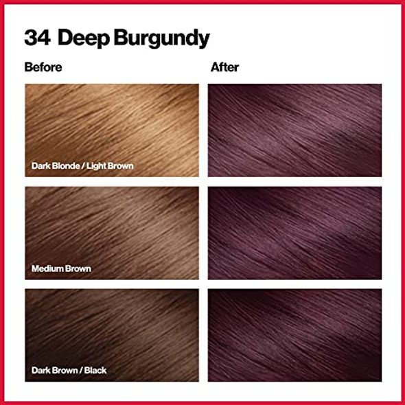 Revlon Colorsilk Beautiful Color For Unisex 34 Deep Burgundy (Pack Of 12)