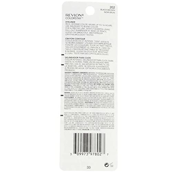 Revlon Colorstay Eyeliner Pencil Brown [203] 0.01 Oz (Pack Of 2)