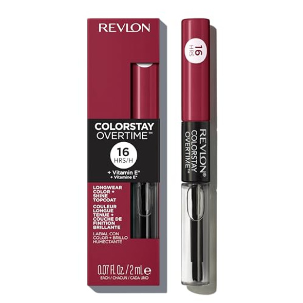 Revlon Liquid Lipstick With Clear Lip Gloss Colorstay Overtime Lipcolor Dual Ended With Vitamin E 280 Stay Currant 0.07 Fl Oz Revlon Liquid Lipstick With Clear Lip Gloss Colorstay Overtime Lipcolor Dual Ended With Vitamin E 280 Stay Currant 0.07 Fl Oz