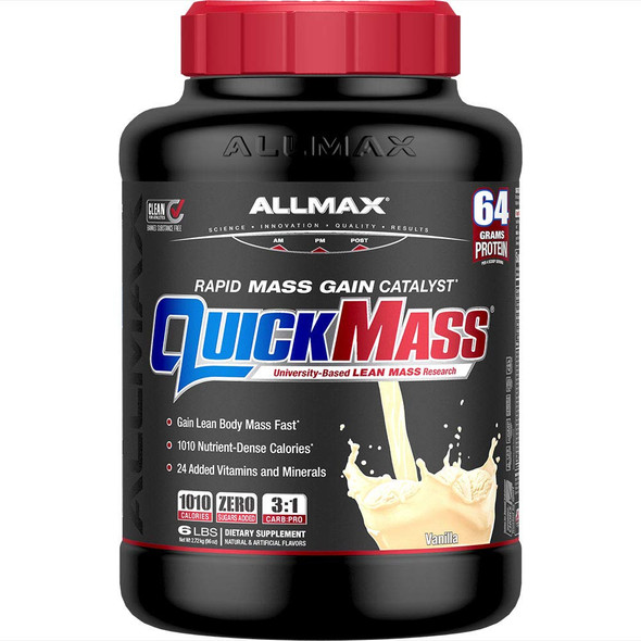 ALLMAX Nutrition Quick Mass, Rapid Mass Gain Catalyst, Vanilla, 6 lbs (2.72 kg)