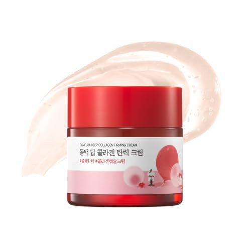 Round Lab Camellia Deep Collagen Firming Cream 1.69 Fl Oz Elasticity-Enhancing Face Moisturizer With Multi-Collagen For Long-Lasting Hydration Smooth And Firm Skin Pore Tightening Korean Skincare