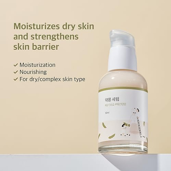 Round Lab Soybean Serum (Unscented)   Rejuvenating & Nourishing Serum With Deep Nutrition Hydration Locking Unscent For Sensitive Skin (1.69Fl.Oz)