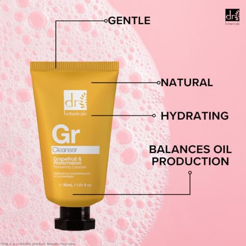 Dr Botanicals Superfood Facial Cleanser With Vitamins Grapefruit & Watermelon. Natural & Vegan Cleanser To Remove Your Halloween Makeup (3.38 Fl Oz /100Ml)