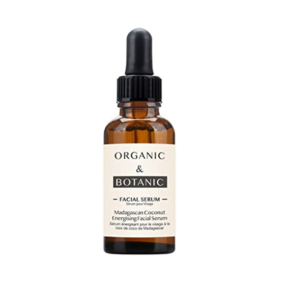 Organic & Botanic Madagascan Coconut Energising Facial Serum 30Ml. Premium Vegan Skincare For All Skin Types. Made In The Uk.