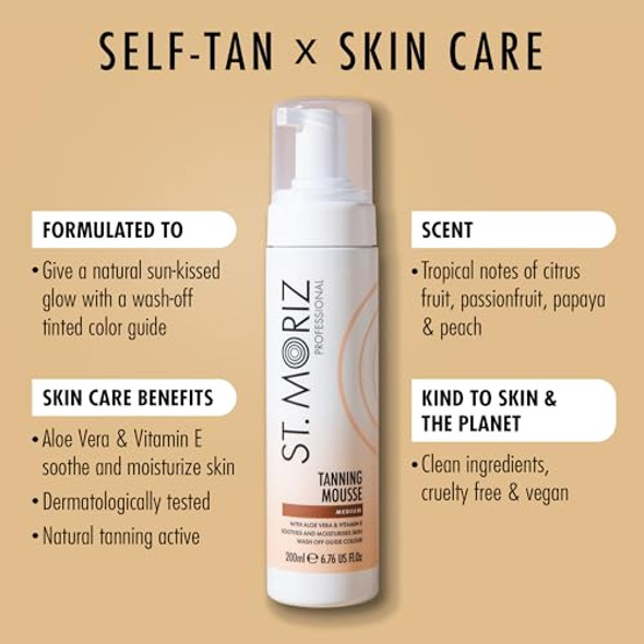 St. Moriz Professional Medium Self Tanner Mousse & Advanced Face Drops To Add To Moisturizer And Tanning Lotions