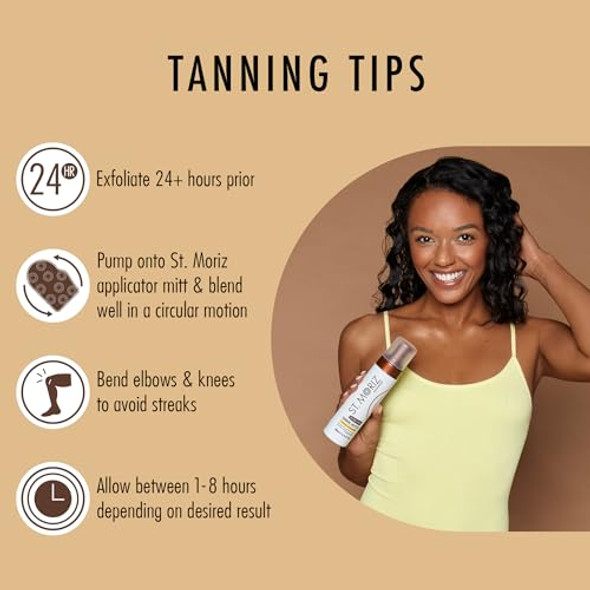 St. Moriz Advanced Color Correcting Self Tanner Mousse In Ultra Dark With Tanning Mitt - 7.78 Fl Oz - Color Correcting Instant Self Tanning Foam For Face & Body - Long Lasting & Streak