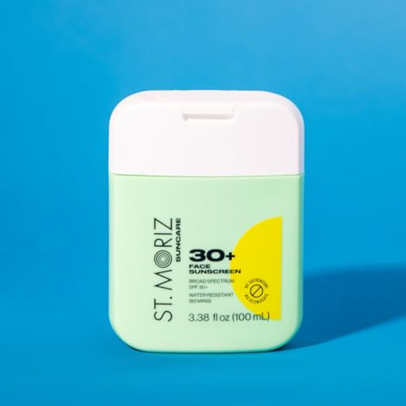 St Moriz Suncare Spf 30+ Face Sunscreen - Broad Spectrum Protection Spf 30+ Water Resistant Moisturizing Sunscreen Lotion For Face - Oxybenzone & Octinoxate - Vegan - Cruelty (3.38 Fl Oz)