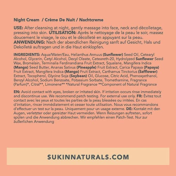 Sukin Brightening Glow Night Moisturiser With Kakadu Plum & Vitamin E 1.69 Ounce