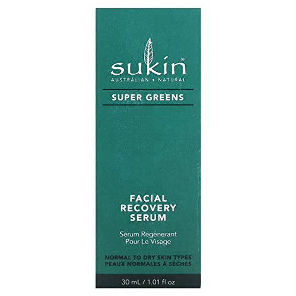 Sukin - Super Greens Facial Recovery Serum Enhances Skins Radiance 1.01 Fl Oz 30 Ml