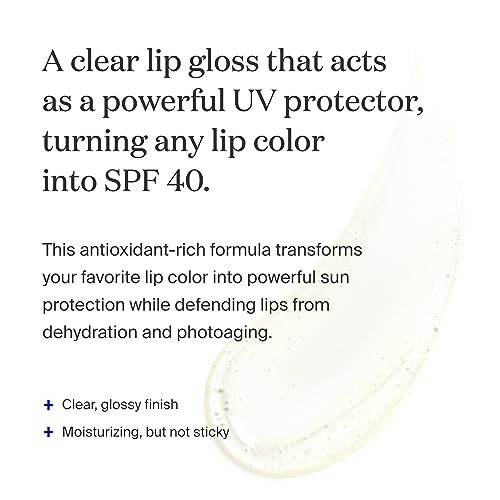 Supergoop Lipscreen Shine SPF 40 0.34 fl oz - Water-Resistant Clear Lip Gloss - Broad Spectrum SPF Lip Balm with Grape Seed Extract Sunflower Seed Oil & Kelp Extract - Non-Sticky Formula