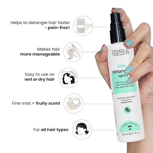 Tangle Teezer Hair Detangler Spray & Ultimate Detangler Brush Duo With Sulfate- Spray & Millennial Pink Mini Hairbrush For All Hair Types