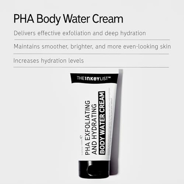 The Inkey List Pha Body Water Cream 5Fl Oz/150Ml Ultimate 2-In-1 Moisturiser For Exfoliation & Hydration For Smoother & Brighter And More Even-Looking Skin Suitable For All Skin Types