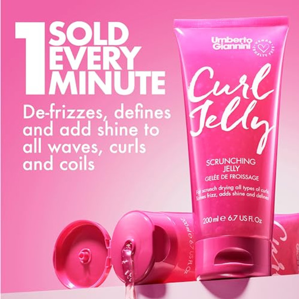 Umberto Giannini Curl Jelly Scrunching Jelly 6.7 Fl Oz - Frizz Solution Defining Hair Gel For 2A-4C Curly Wavy Coily Hair - Vegan & Cruelty-