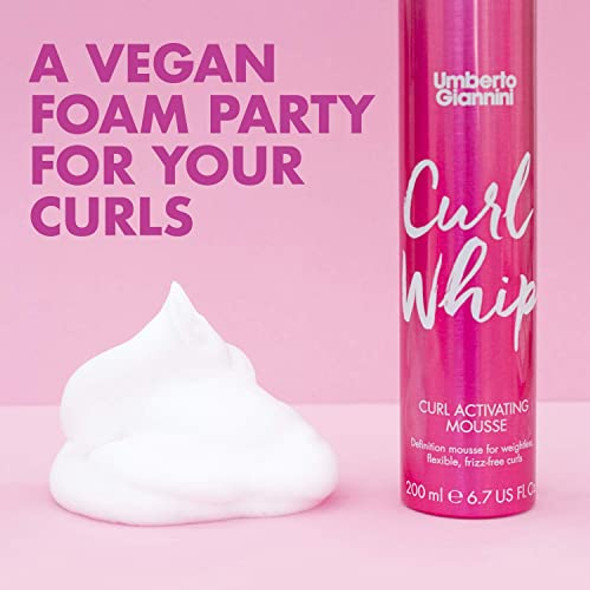 Umberto Giannini Curl Jelly Scrunching Jelly Vegan & Cruelty Frizz Solution Gel For Curly Or Wavy Hair 200 Ml (Curl Jelly + Whip Duo)