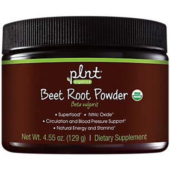 Organic Beet Root Powder with Nitric Oxide Natural Energy Healthy Blood Pressure (4.55 oz./30 Servings)