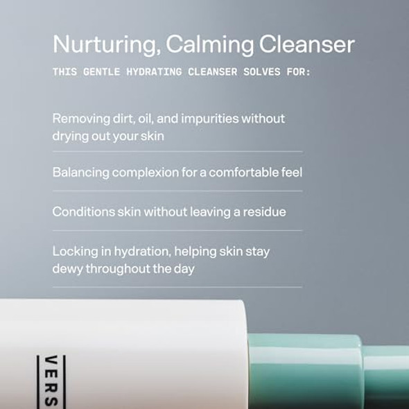 Versed Gentle Hydrating Facial Cleanser - Cream Face Cleanser With Hyaluronic Acid & Aloe Leaf Juice - Fragrance- Cleanser For Dry Skin Versed Gentle Hydrating Facial Cleanser - Cream Face Cleanser With Hyaluronic Acid & Aloe Leaf Juice - Fragrance- Cleanser For Dry Skin