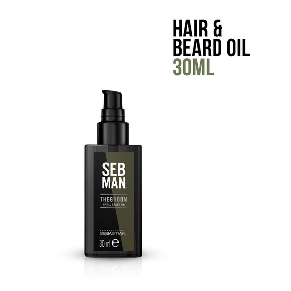 Sebastian SEB MAN The Groom Hair & Beard Oil, 1.01 fl oz