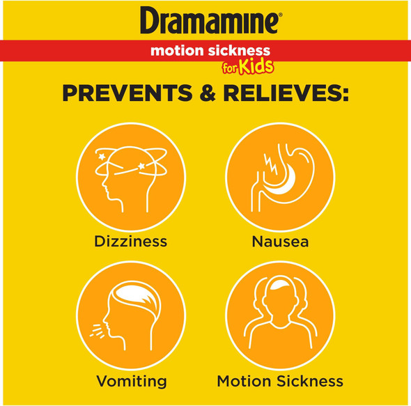 Dramamine Motion Sickness Relief For Kids Chewable Grape Flavor 8 Count Dramamine Motion Sickness Relief For Kids Chewable Grape Flavor 8 Count