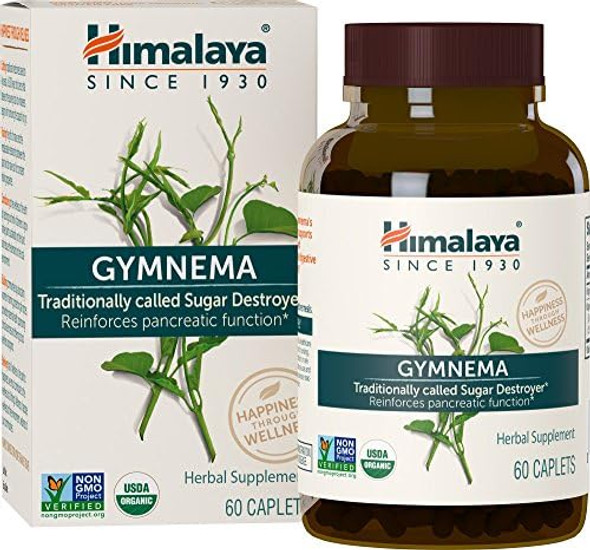 Himalaya Organic Gymnema Sylvestre Herbal Supplement Usda Organic Nongmo 700 Mg 60 Plantbased Caplets