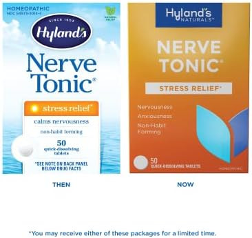 Hyland'S Nerve Tonic Stress Relief Tablets Natural Relief Of Restlessness Nervousness And Irritability Symptoms 50 Count (2 Pack)