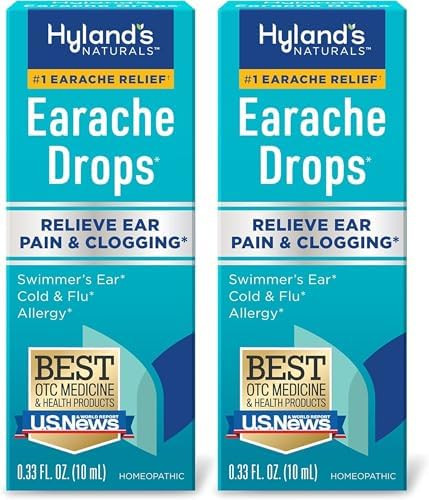 Hyland'S Earache Drops Natural Relief Of Swimmer'S Ear Cold And Flu Allergy Symptoms Ages 4 And Up: (2 Pack)