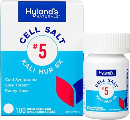 Hyland'S No. 5 Cell Salt Kali Mur 6X Tablets Cold Medicine And Sore Throat Relief Natural Treatment Of Colds Sore Throats Runny Nose And Burns Quick Dissolving Tablets 100 Count