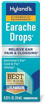 Hyland'S Earache Drops Natural Relief Of Swimmer'S Ear Cold And Flu Allergy Symptoms Ages 4 And Up Day And Night 0.33 Fl Oz